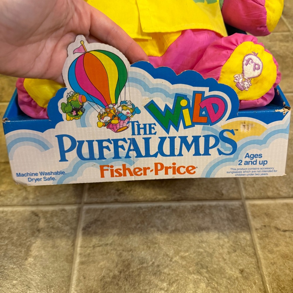 Fisher-Price The Wild Puffalumps Rhino Pink Plush Vintage 80s 90s Toy 8050 - Picture 5 of 16